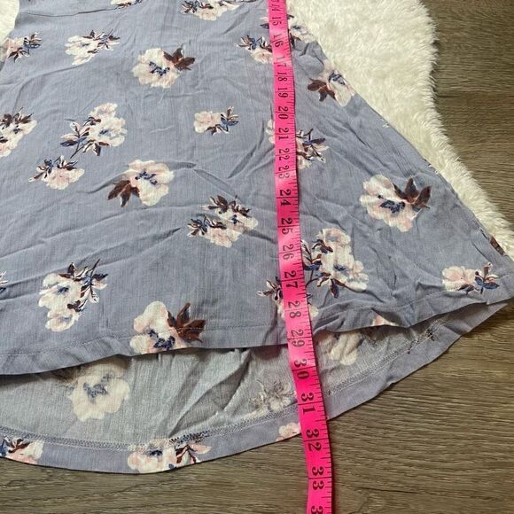 PrettyLittleThing Blue Off Shoulder Mini Dress Open Back Tie Floral Size 4 - Picture 9 of 10